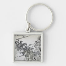 Fight between the Spanish and the Aztecs Key Chains