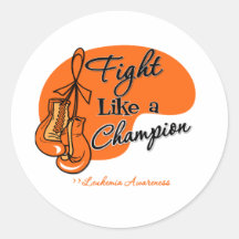 Fight Like a Champion Leukaemia Round Sticker