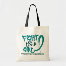 Fight Like A Girl 5.3 Ovarian Cancer Canvas Bags