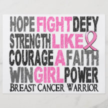 Fight Like A Girl Breast Cancer 23.4 Full Color Flyer