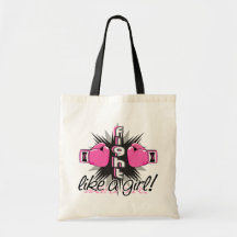 Fight Like A Girl Breast Cancer 32.8 Tote Bags