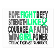 Fight Like A Girl Celiac Disease 23.4 Postcards
