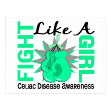 Fight Like A Girl Celiac Disease 8.3 Postcard