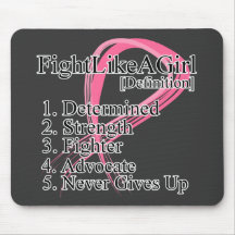 Fight Like a Girl Definition - Breast Cancer Mousemat