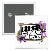 Fight Like A Girl General Cancer 24.8 Button