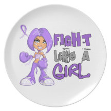 Fight Like a Girl Hodgkin's Lymphoma 42.8.png Dinner Plate