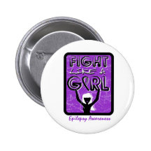 Fight Like A Girl Slogan Sign Epilepsy Button