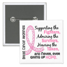 Fighters Survivors Taken 4 Breast Cancer Pinback Button
