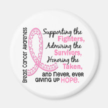 Fighters Survivors Taken 4 Breast Cancer Fridge Magnets