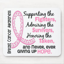 Fighters Survivors Taken 4 Breast Cancer Mousepad