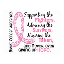 Fighters Survivors Taken 4 Breast Cancer Post Cards