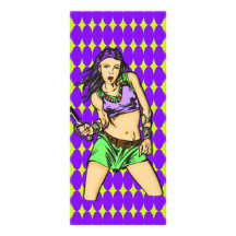 Fighting Amazon Women Custom Rack Card