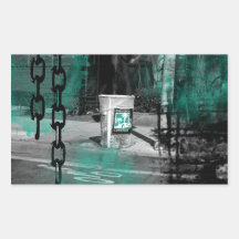 Figueroa Corridor Trash Can Rectangle Sticker