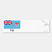 Fiji Flag with Name Bumper Stickers