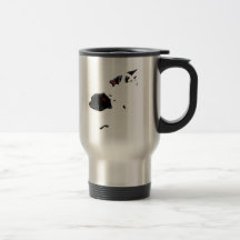 Fiji Trendy Peace Sign with Fijian map Coffee Mugs