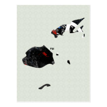 Fiji Trendy Peace Sign with Fijian map Post Card