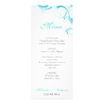 Filigree Blue Curacao Menu invitations