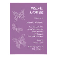 Filigree Butterfly Bridal Shower (purple) Personalized Announcements