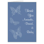 Filigree Butterfly Thank You Card (blue)