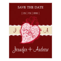 Filigree Heart bordeaux invitation