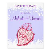 Filigree Heart - (violet) invitation