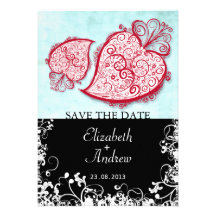 Filigree Red Heart (black) invitation