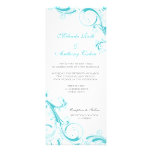 Filigree Swirl Blue Curacao 4 x 9.25 Wedding invitations
