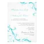 Filigree Swirl Blue Curacao 5x7 Wedding Invitation invitations
