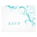 Filigree Swirl Blue Curacao RSVP invitations