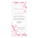 Filigree Swirl Honeysuckle Pink 4 x 9.25 Wedding invitations