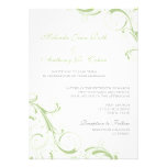 Filigree Swirl Margarita Green 5x7 Wedding invitations
