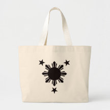 Filipino Basic Sun and Stars - Black Canvas Bags