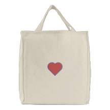 Filled Heart Embroidered Bags