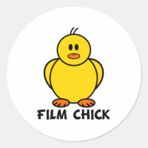 Film Chick Round Sticker