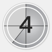 Film Countdown Round Stickers