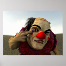 Filthy the Clown - face closeup Print