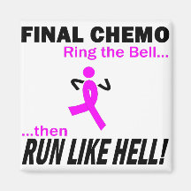 Final Chemo Run Like Hell - Breast Cancer Magnet