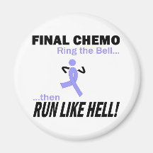Final Chemo Run Like Hell - Stomach Cancer Fridge Magnets