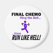 Final Chemo Run Like Hell - Violet Ribbon Magnet