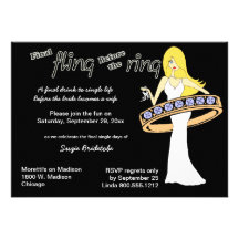 Final Fling Before The Ring Yellow Haired Bride Personalized Announcement