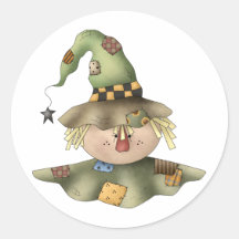 Finally Fall · Scarecrows Round Stickers