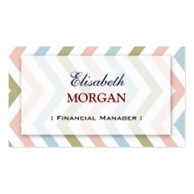 Financial Manager - Natural Graceful Chevron Business Card Templates