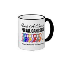 Find a Cure Ribbons For All Cancers Mugs