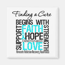 Finding a Cure Begins With Hope Addiction Recovery Fridge Magnets