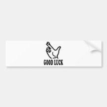 finger good luck icon bumper stickers