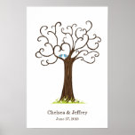 Fingerprint Tree (Heartastic Dark Brown) Poster