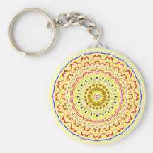 Fiona Pop Art Mandala Kaleidoscope Key Chain