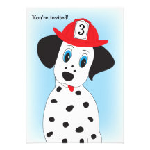 Fire Dept. Theme Boy's Birthday Party Invitation