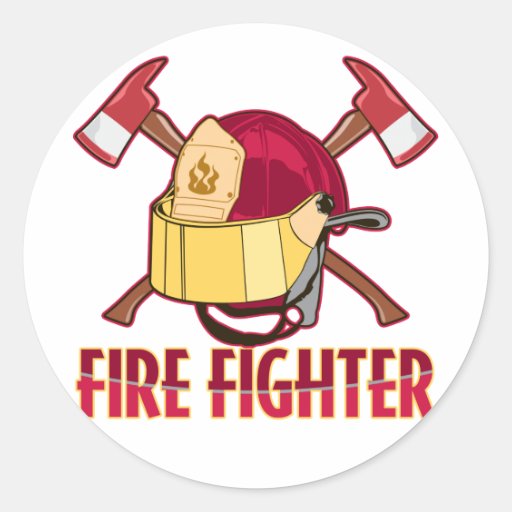 Fire Fighter Tribute Round Stickers