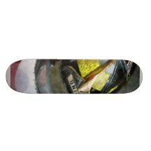 Fire Fighter's Helmet Closeup Custom Skate Board